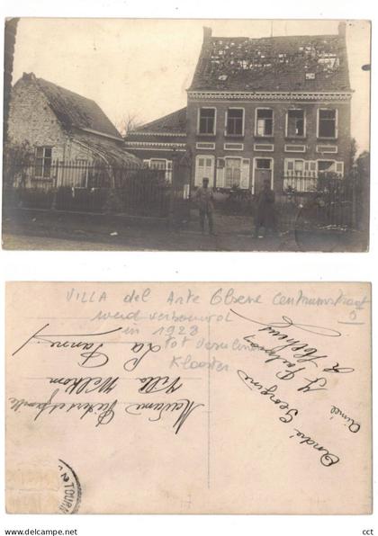 Olsene  Zulte FOTOKAART  Villa del Arte Centrumstraat (met Franse soldaten Eerste wereldoorlog)