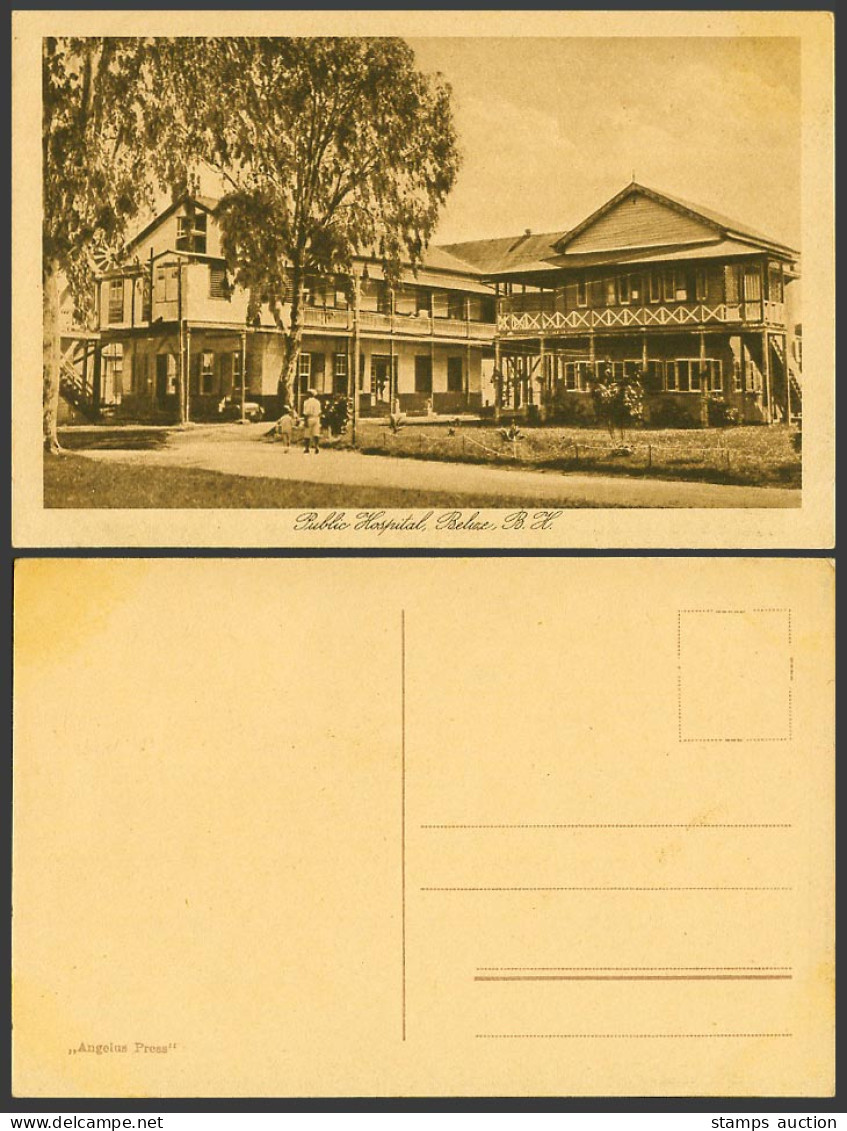 Belize British Honduras 1923 Old Postcard Public Hospital Building Angelus Press