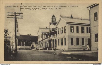 british honduras, BELIZE, Court House, Presbyterian Church (1930s) Postcard