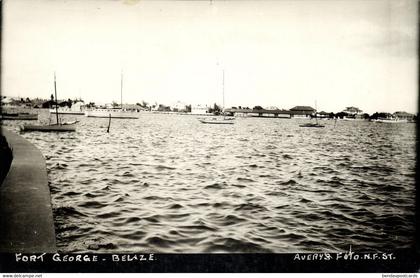 british honduras, BELIZE, Fort George from the Water 1930s Avery's RPPC Postcard