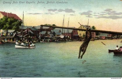 british honduras, BELIZE, Greasy Pole River Regatta (1910s) Postcard (1)
