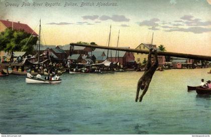 british honduras, BELIZE, Greasy Pole River Regatta (1910s) Postcard (2)