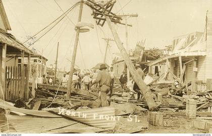 british honduras, BELIZE, North Front Street after Hurricane 1931 Lizarraga RPPC Postcard