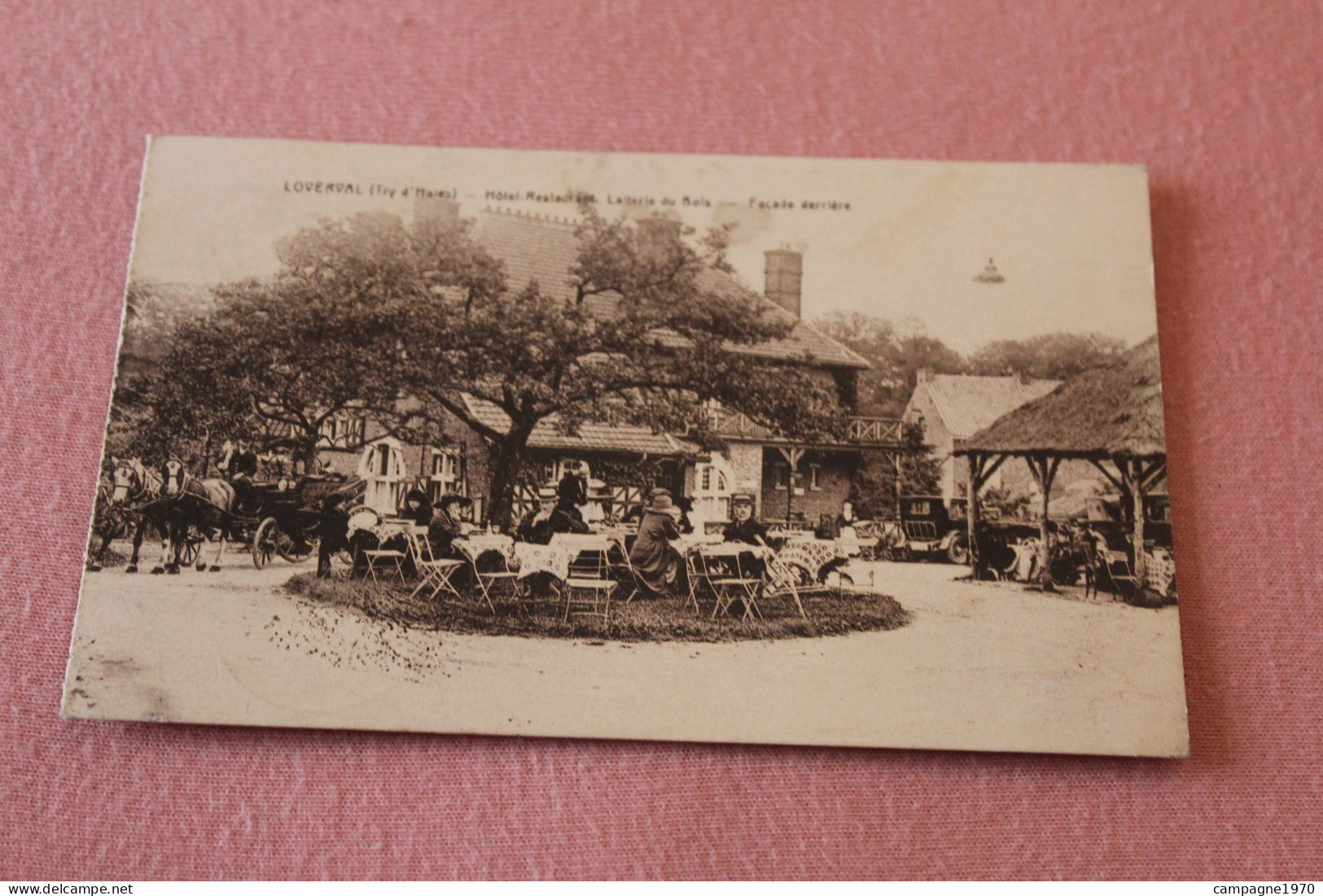 BELLE CPA - LOVERVAL ( GERPINNES ) - LAITERIE DU BOIS - FACADE DERRIERE ( ANIMATION AVEC CALECHE ) - 1924
