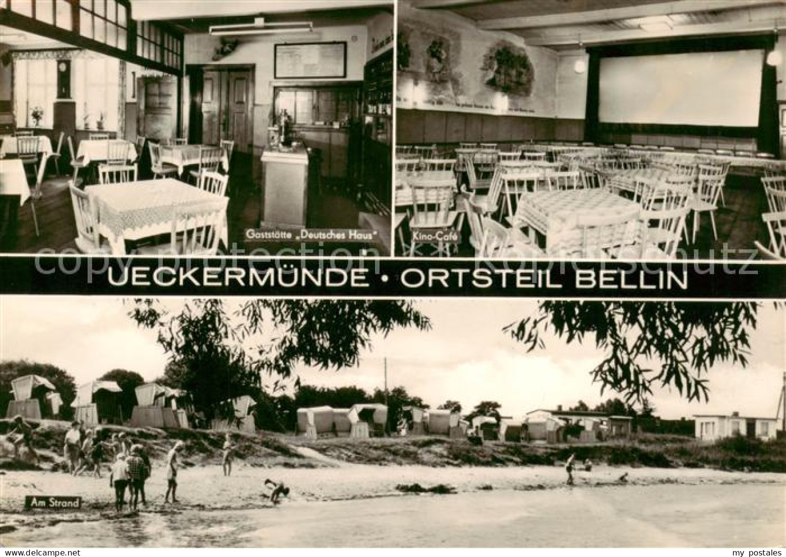 Bellin Ueckermuende Gaststaette Deutsches Haus Kino Cafe Strandpartie