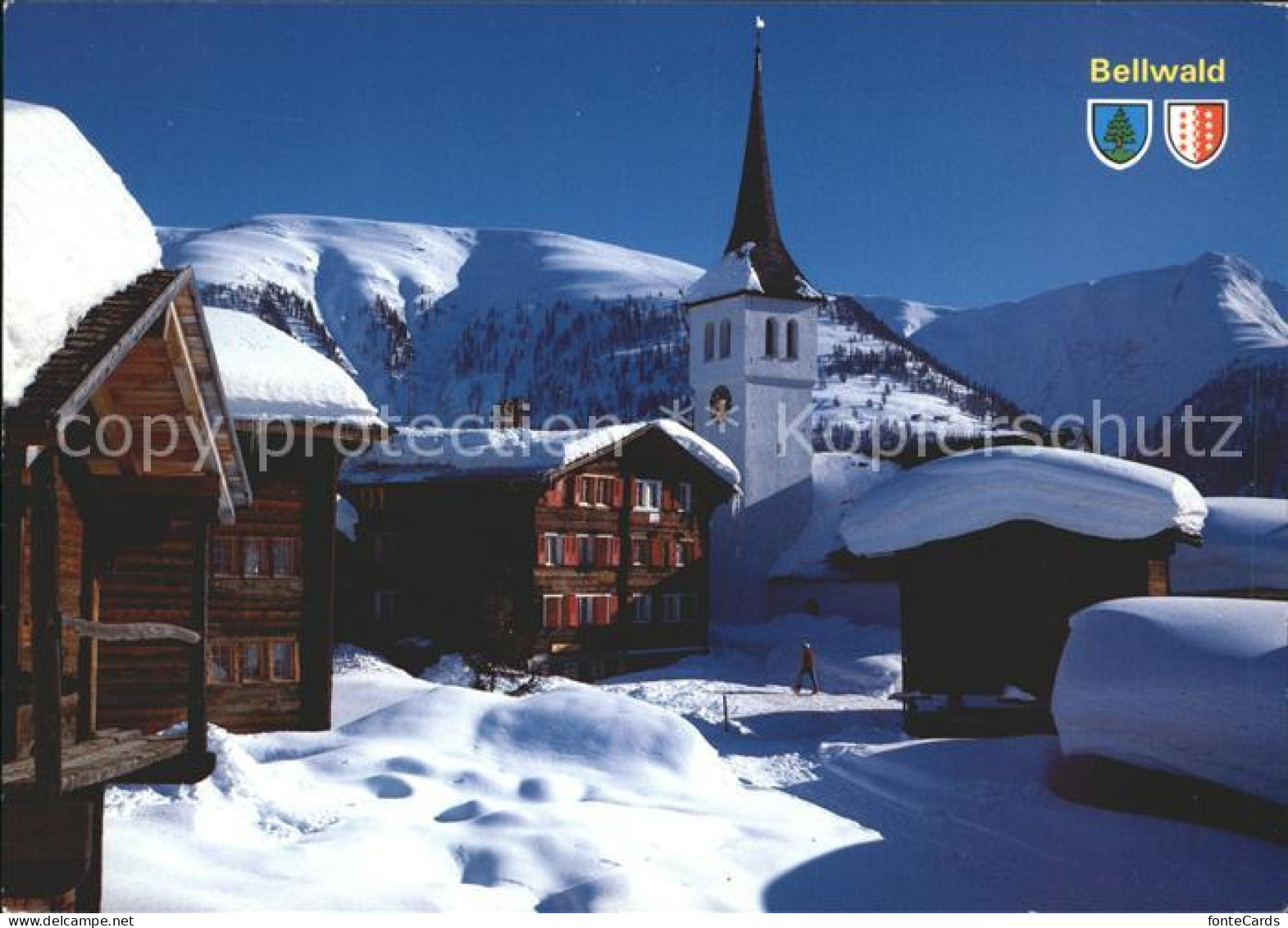 Bellwald Winterliche Dorfpartie