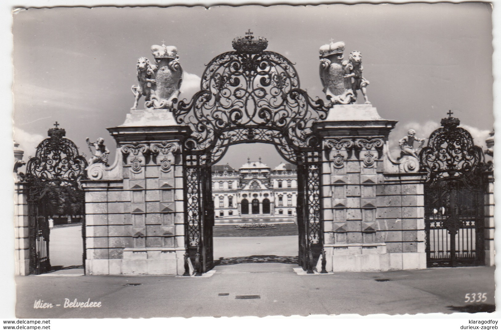 Belvedere Gates photopostcard travelled 1958 b170228