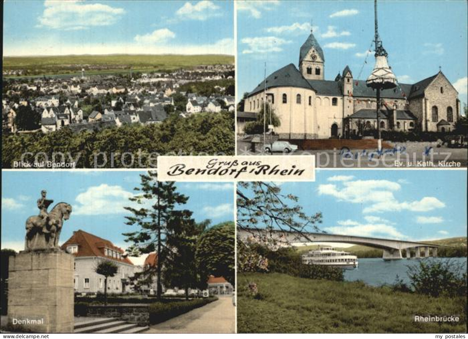 Bendorf Rhein Denkmal Reiter Rheinbruecke KircheAnsicht