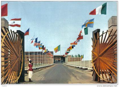 carte postale Afrique Bénin République du Dahomey Cotonou  palais de la Présidence entrée d'honneur très beau plan