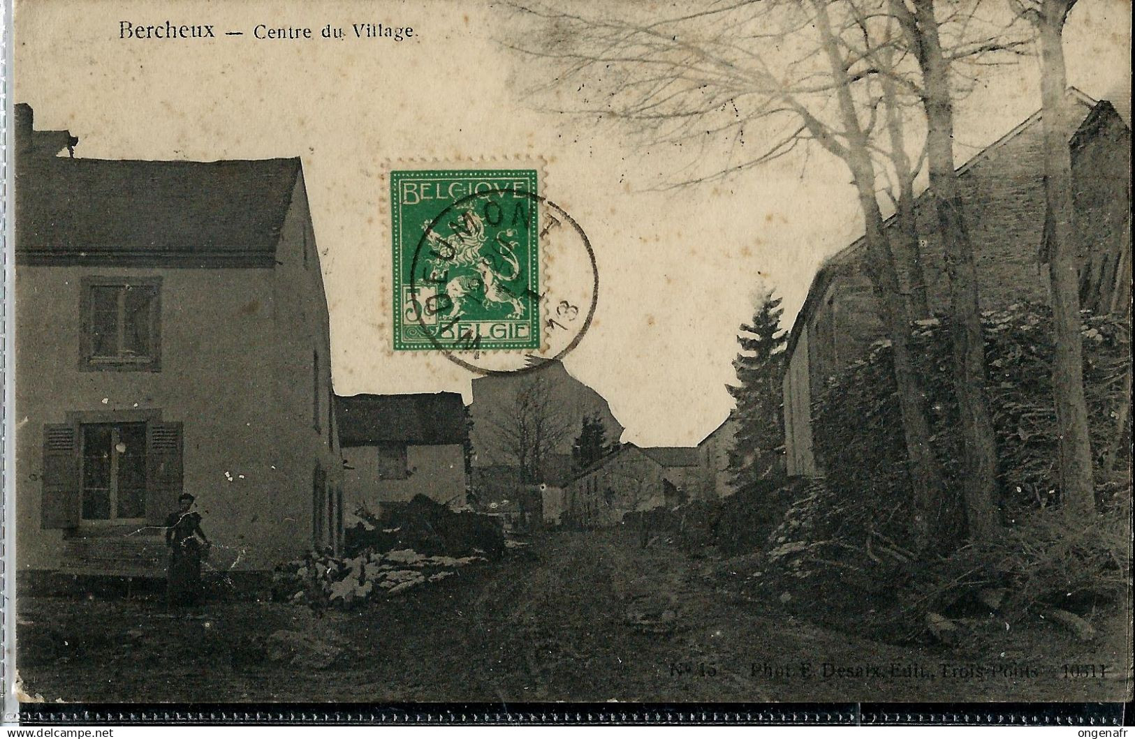 BERCHEUX : Centre du Village - obl. WIDEUMONT - 14/01/1913