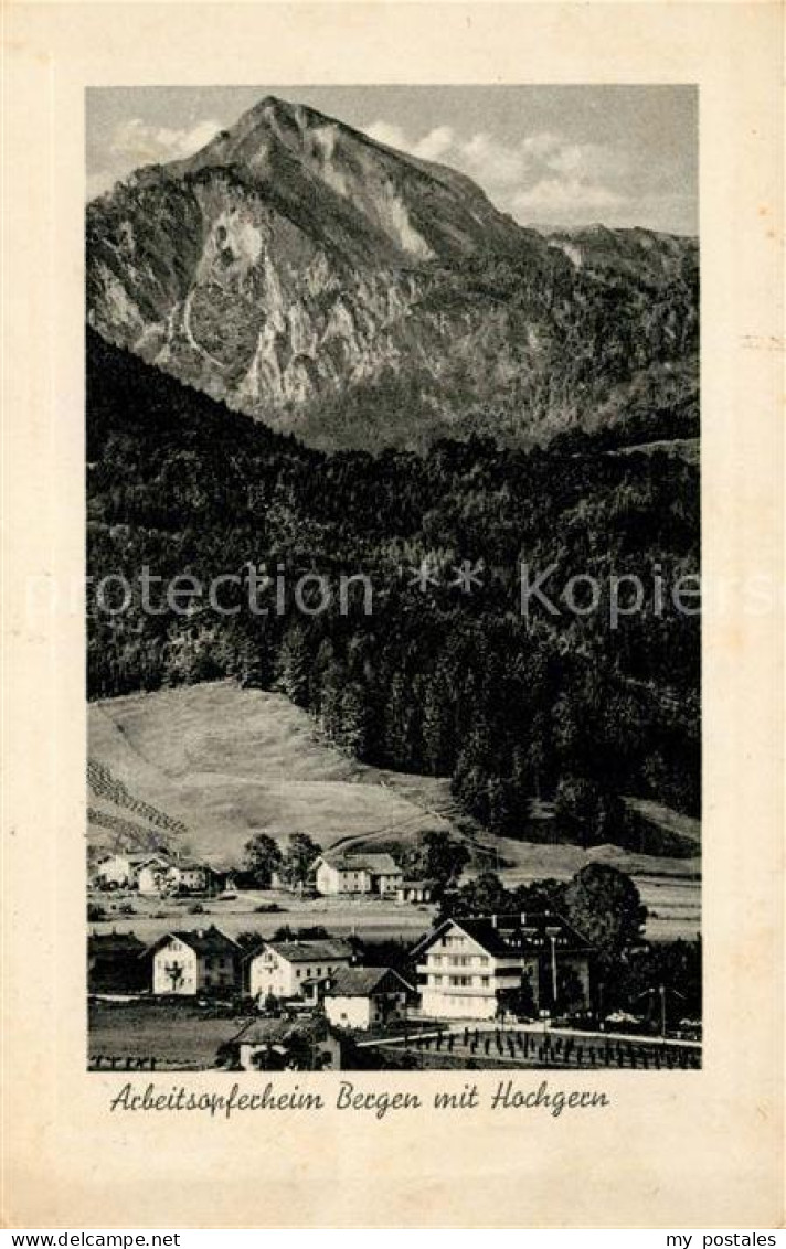 Bergen Chiemgau Arbeitsopferheim mit Hochgern Chiemgauer Alpen
