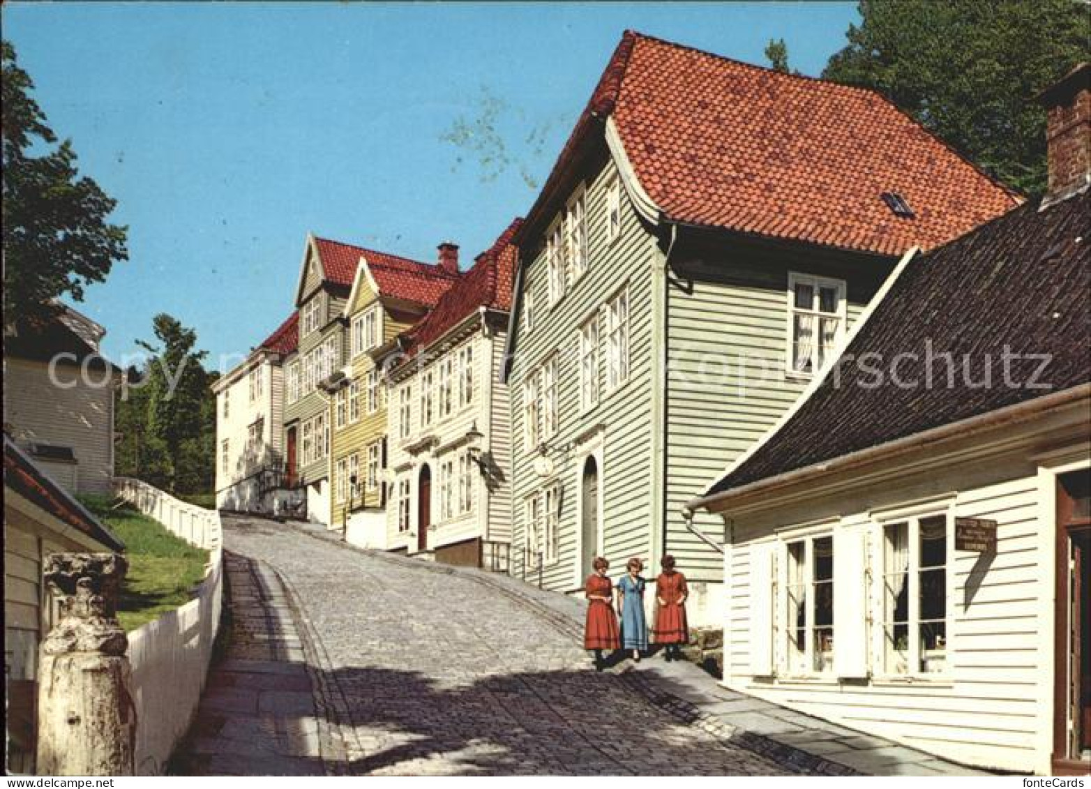 Bergen Norwegen View of Old Bergen