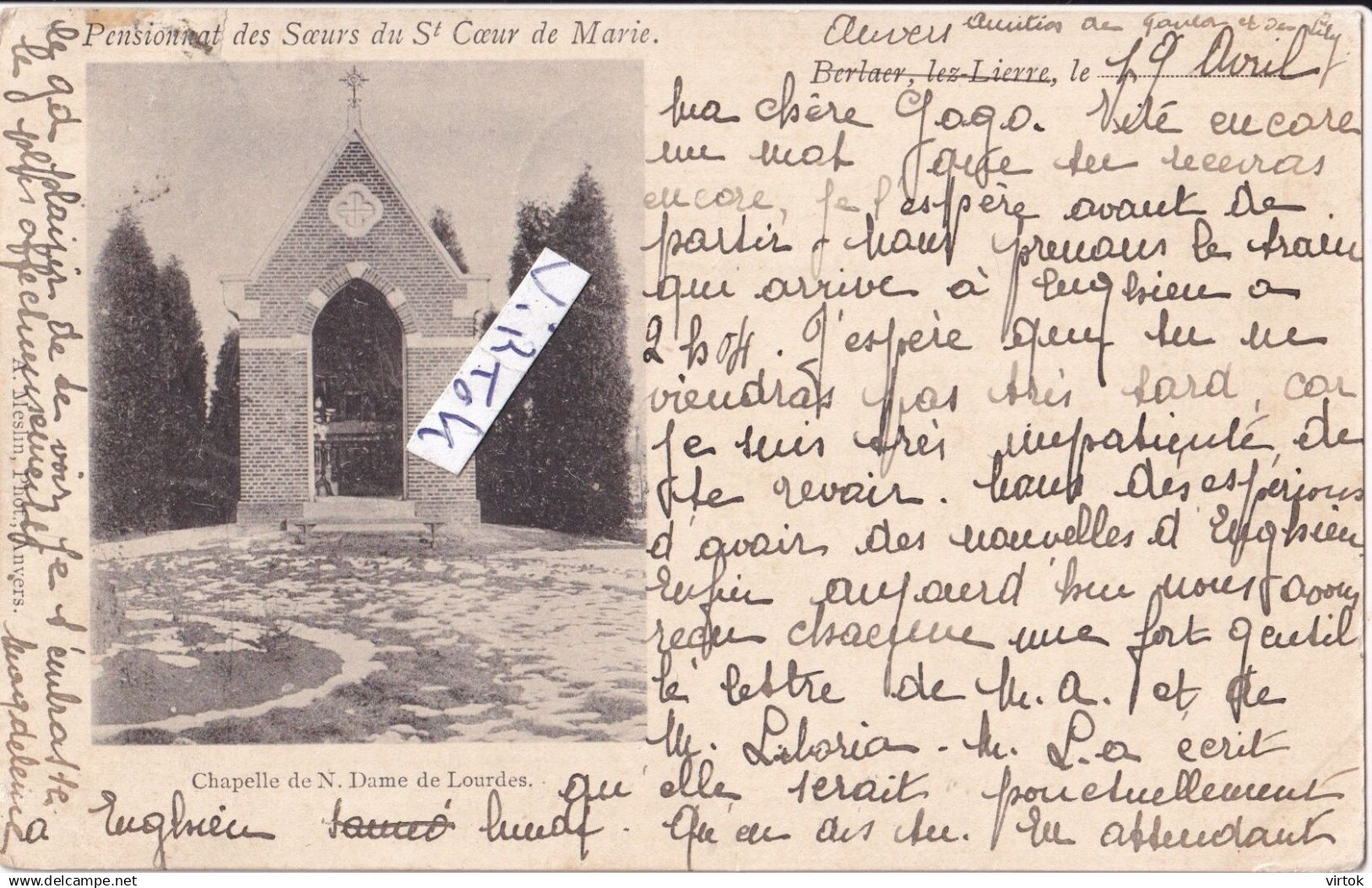 BERLAAR  :     ( 1901 met zegel )  cachet  JUMET    - Marcofilie
