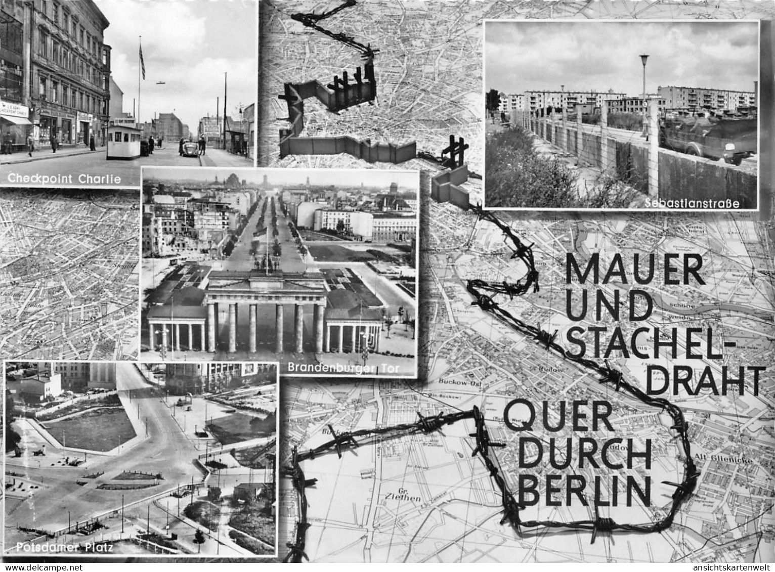 Berlin Berliner Mauer Mehrbildkarte ngl #186.117