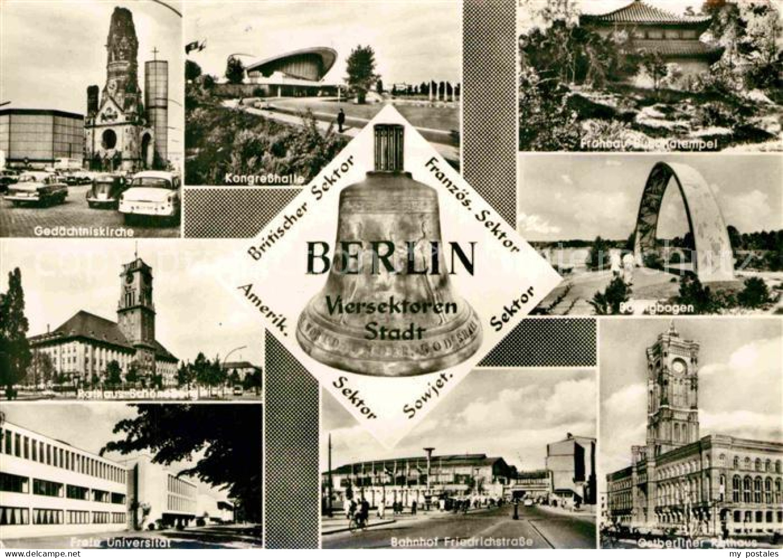 BERLIN  CITY Gedaechtniskirche Kongresshalle Rathaus Schoeneberg Buddhatempel