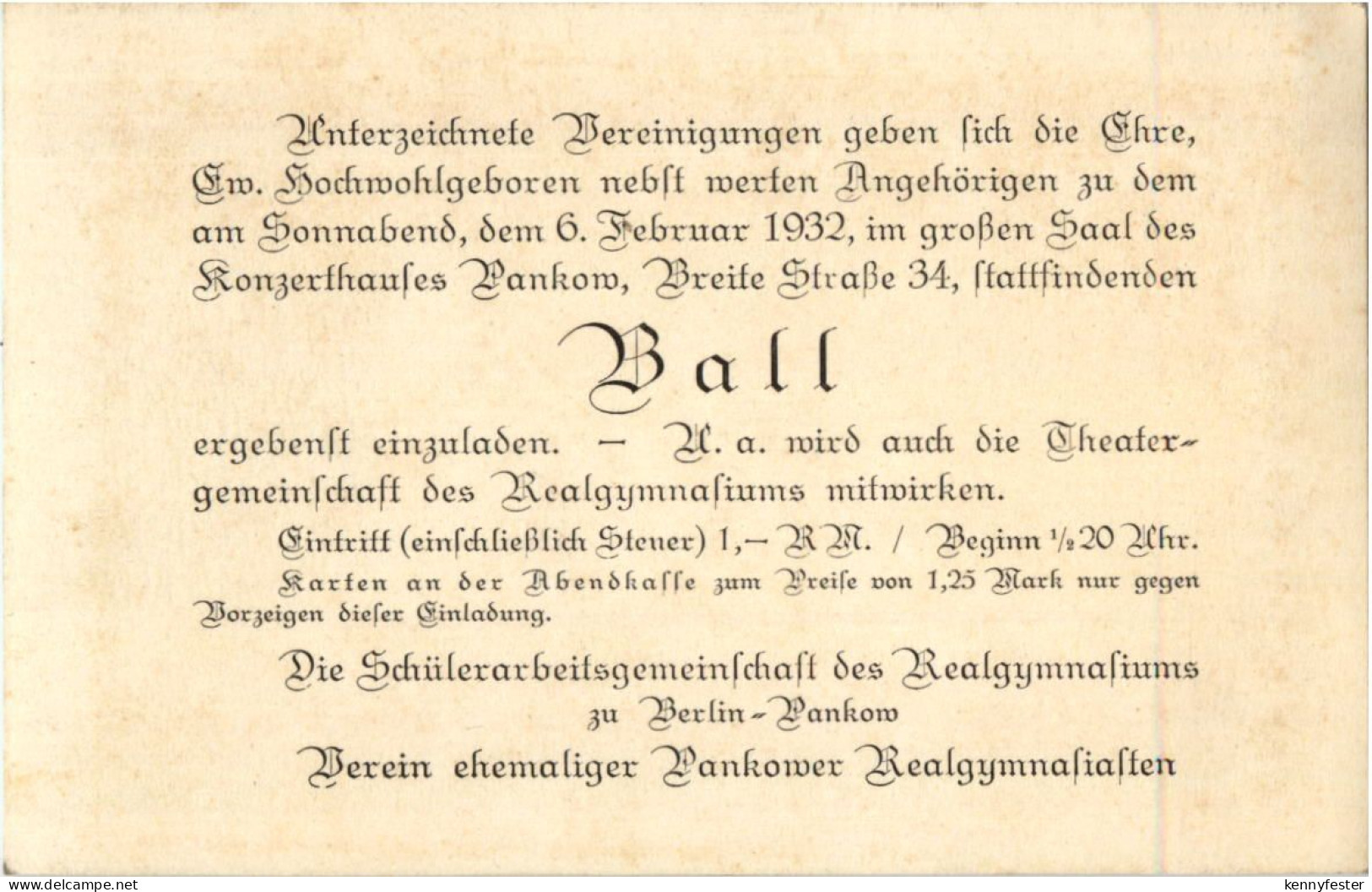 Berlin-Pankow - Verein ehemaliger Pankower Realgymnasiasten