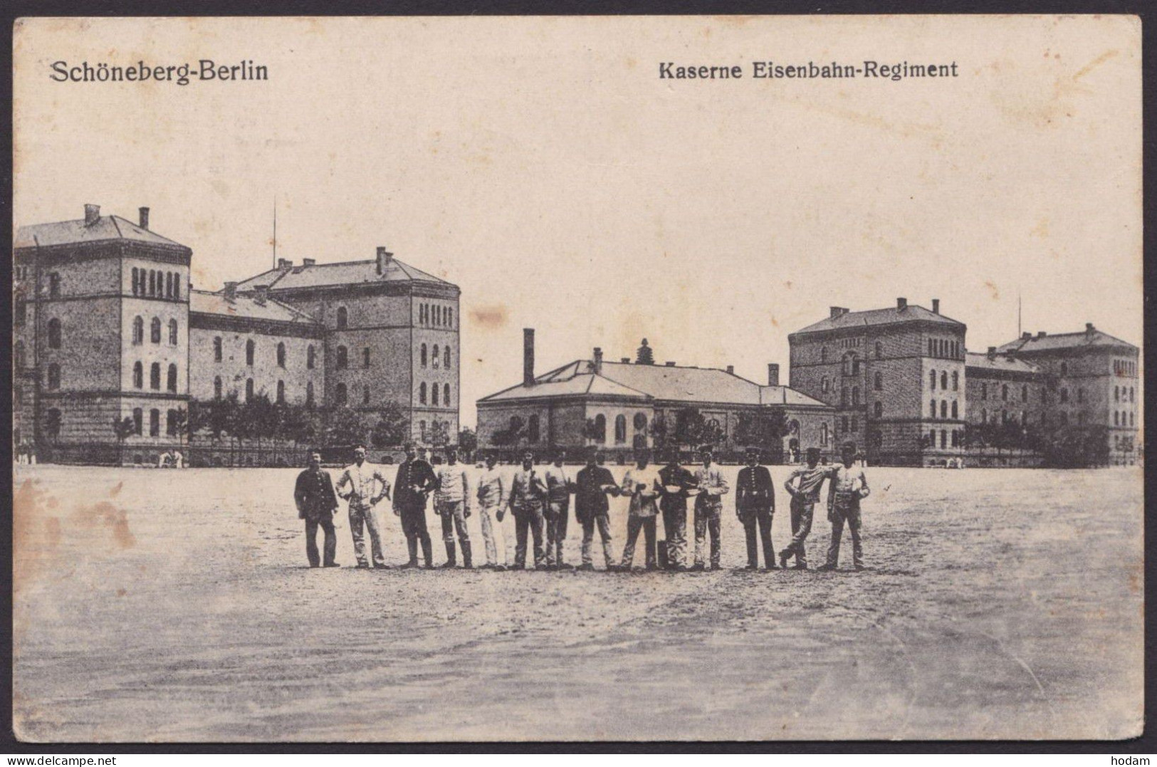 "Berlin"- Schöneberg, Kaserne Eisenbahn-Regiment, 1917 gelaufen