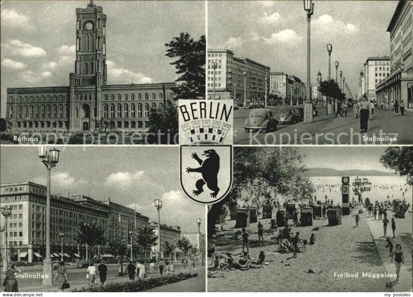 Berlin Stalinallee Freibad Mueggelsee Rathaus