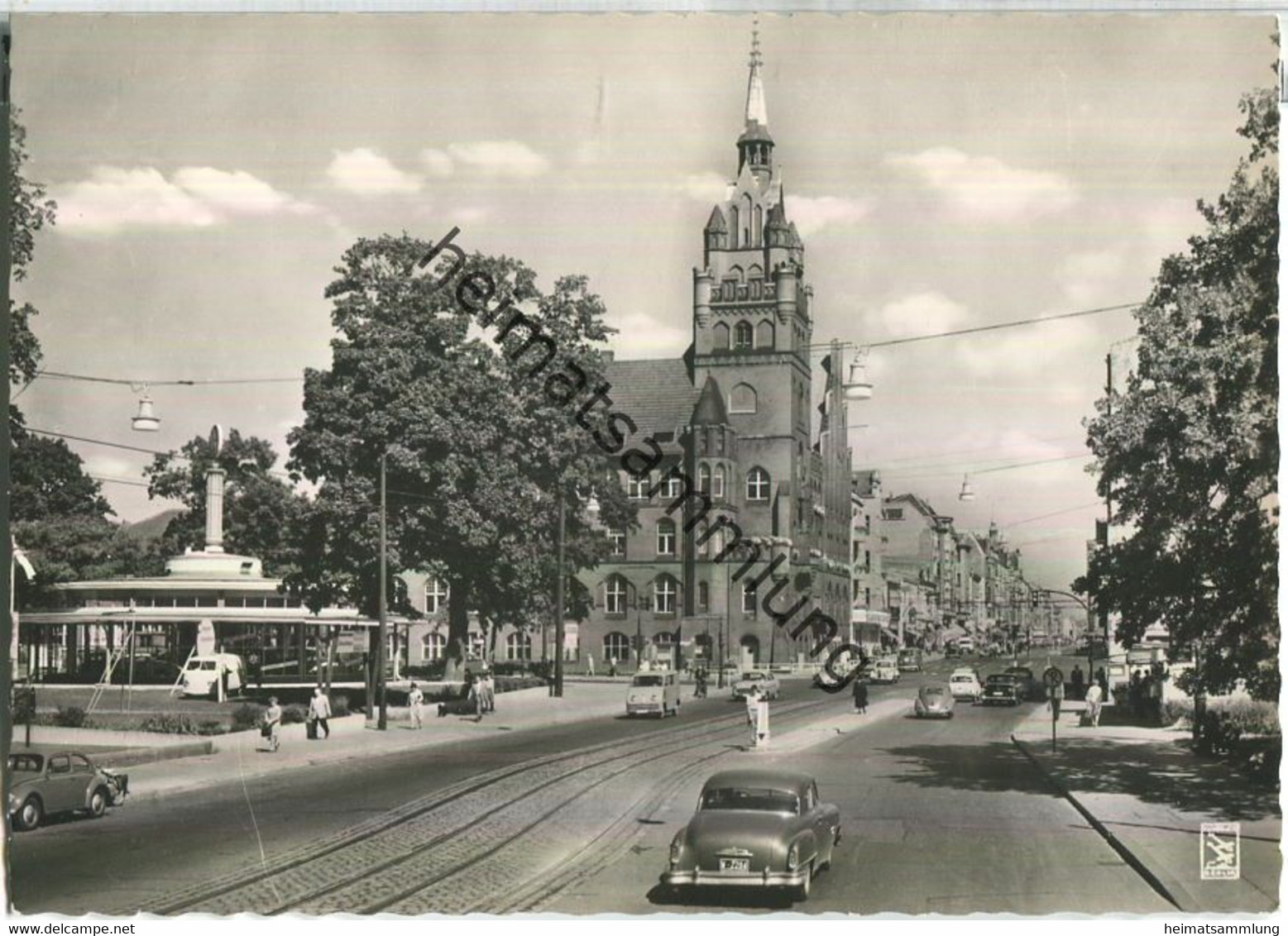 Berlin-Steglitz - Schlossstrasse mit Rathaus - Foto-Ansichtskarte - Verlag Klinke & Co. Berlin