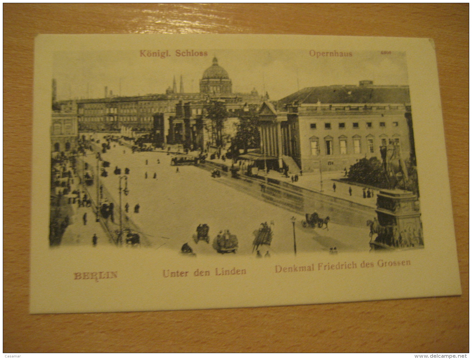 BERLIN Unter den Linden Schloss castle denkmal Friedrich des Grossen Opernhaus opera theater post card Germany