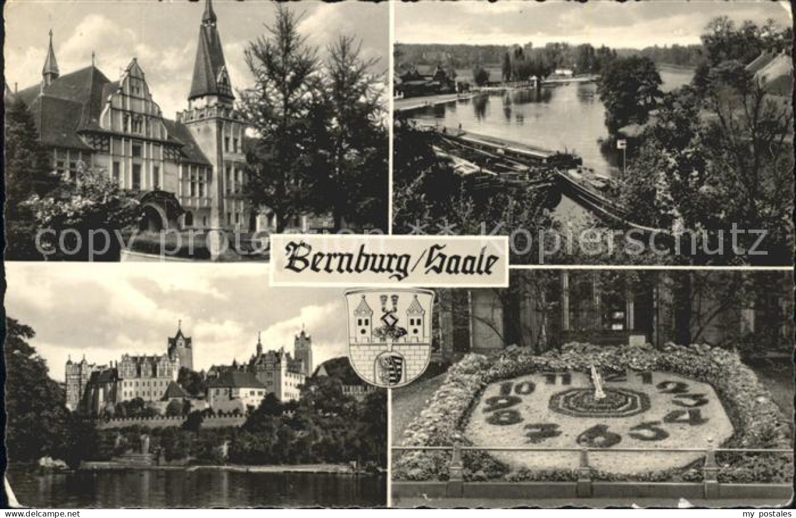 Bernburg Saale Kirche Saale Schloss Blumenuhr Wappen