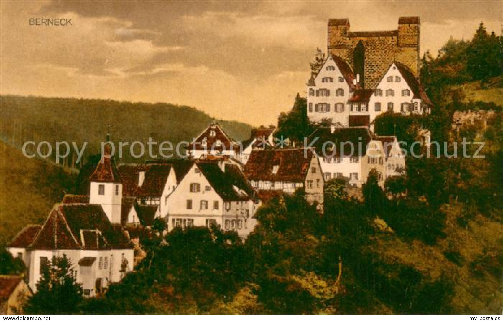 Berneck Altensteig Teilansicht mit Burg Berneck