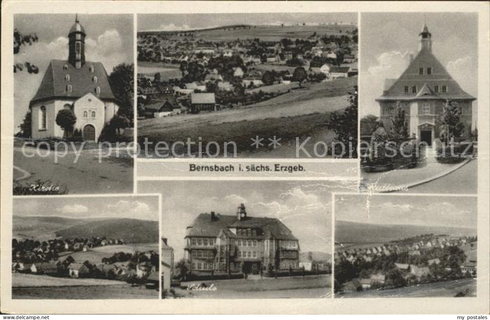 Bernsbach Panorama Kirche Rathaus Schule