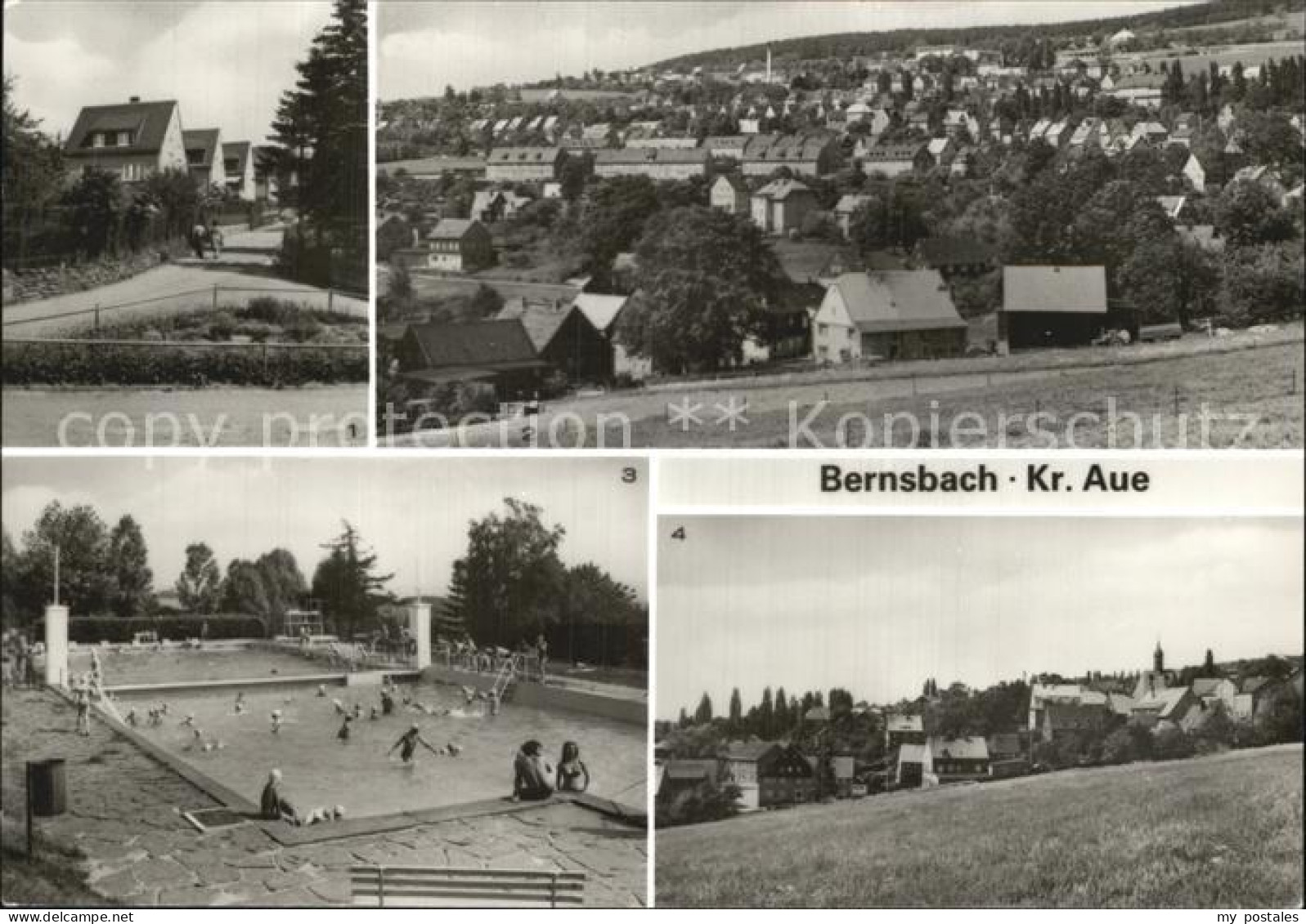 Bernsbach Siedlerstr Panorama Freibad Teilansicht