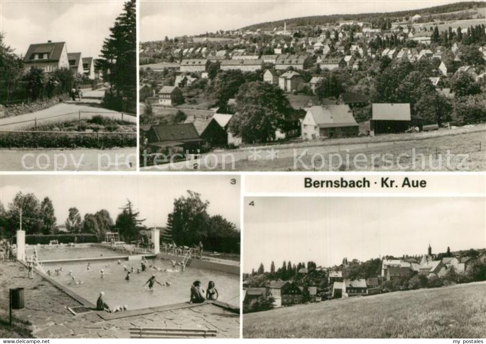 Bernsbach Siedlerstrasse uebersicht Freibad Teilansicht