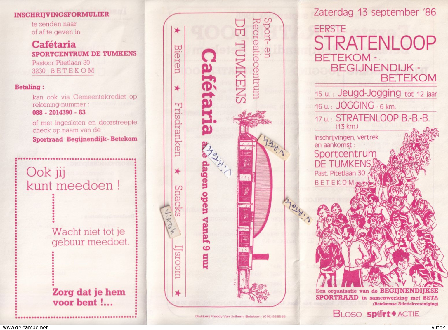 Betekom ( Begijnendijk ) :  eerste stratenloop 1986 -----    22 x 10 cm