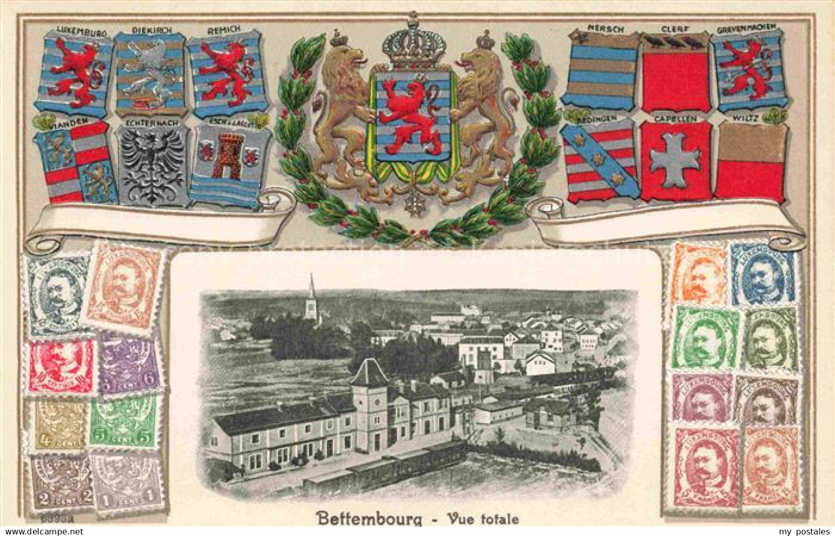 Bettembourg Luxembourg Panorama Wappen Krone