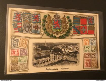 Luxembourg Luxemburg Bettembourg vue timbres drapeau gare