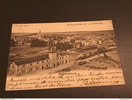 Luxembourg Luxemburg carte postale Bettembourg gare station train 1902