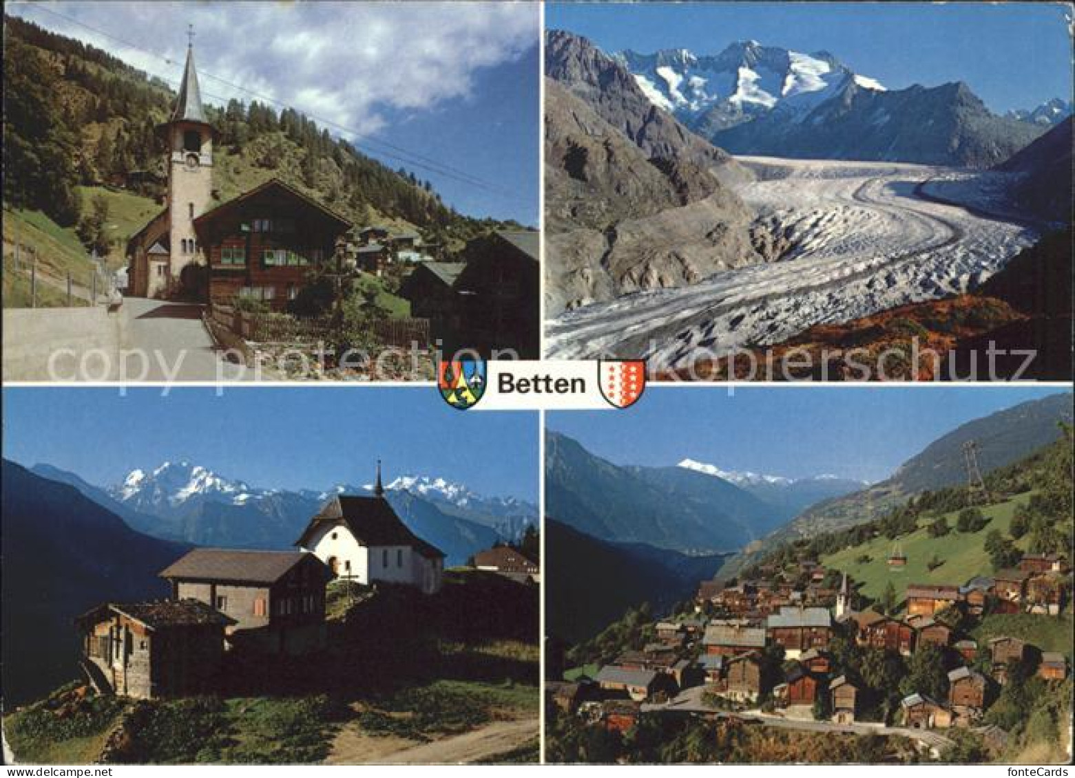 Betten VS Kirche Aletschgletscher Bettmeralp Weisshorn