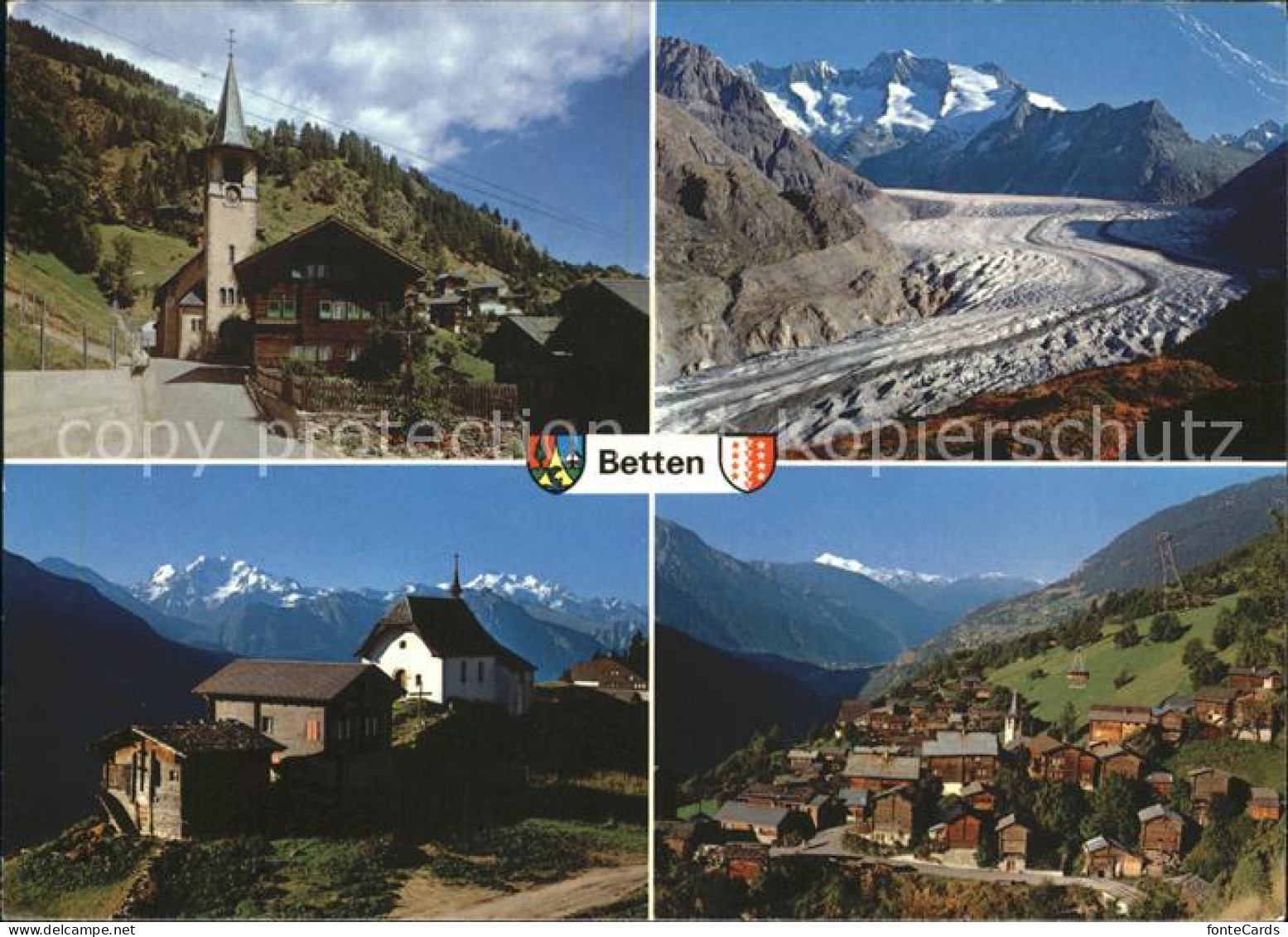 Betten VS Kirche Bettmeralp Aletschgletscher Weisshorn