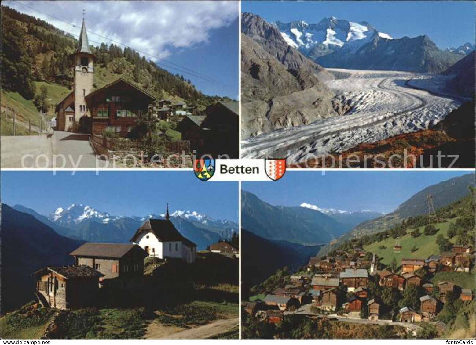 Betten VS Kirche Bettmeralp Aletschgletscher Weisshorn