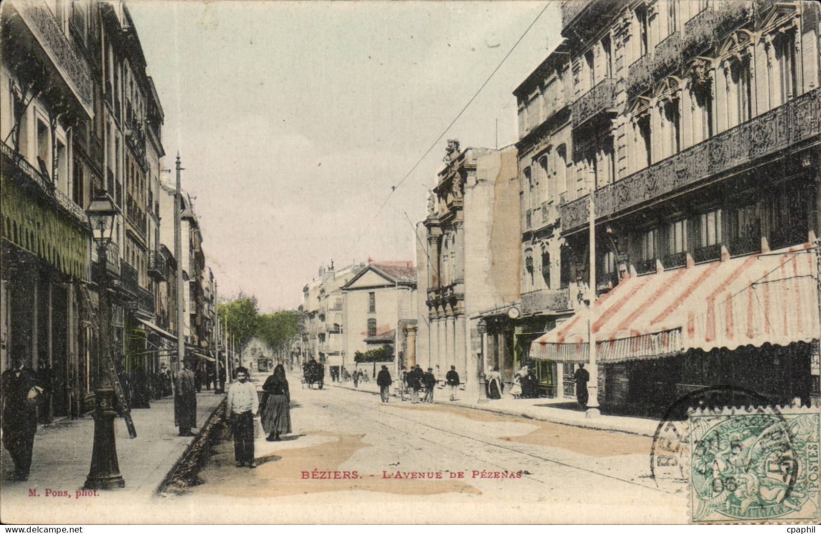 Beziers CPA Avenue de Pezenas