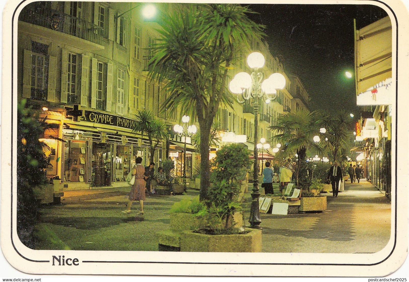 BF16542 nice la nuit la rue pietonne   france front/back image