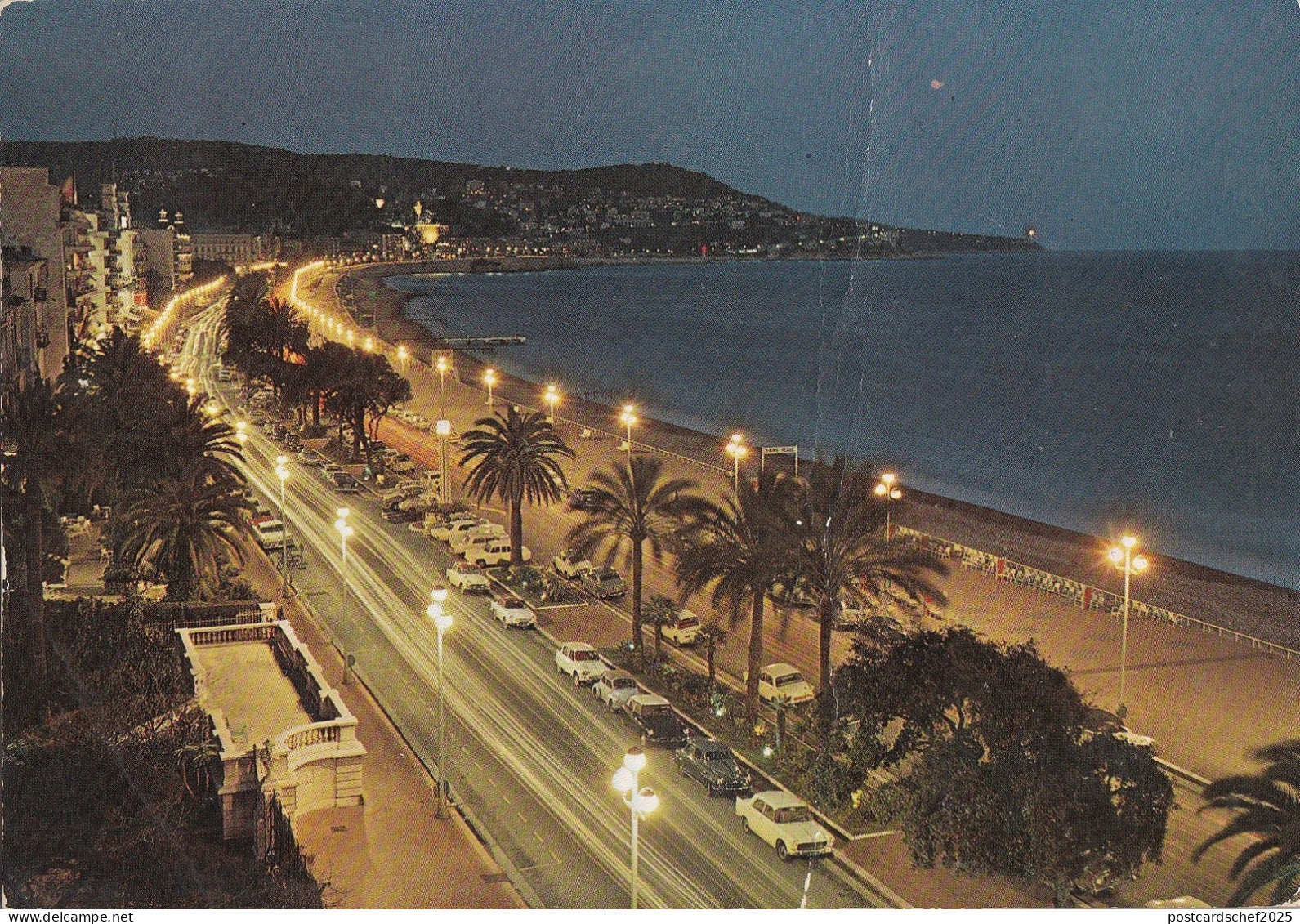 BF24708 nice  la promenade des anglais la nuit  france  front/back image
