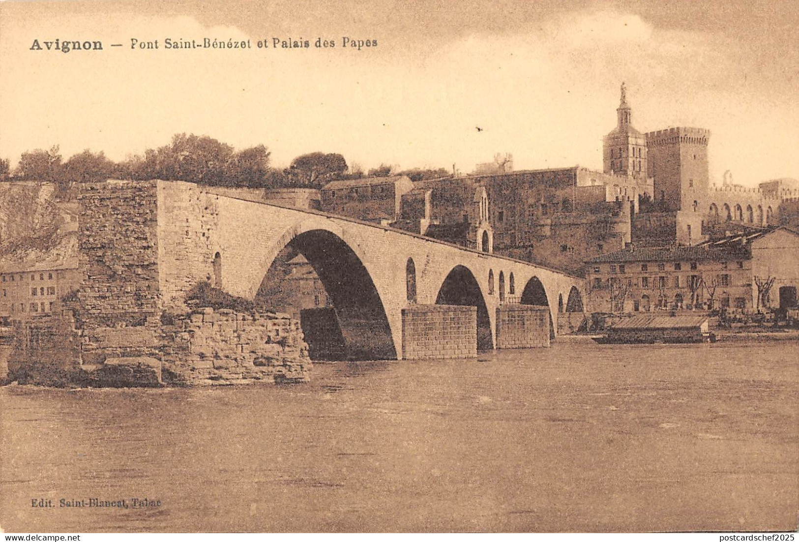 BF6067 pont saint benezet et palais des papes avignon france      France