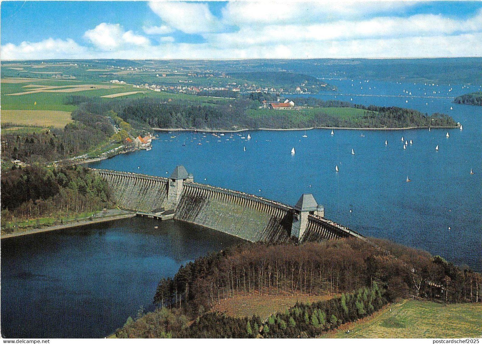 BG10635  sperrmauer der mohnetalsperre  mohnesee barrage  germany
