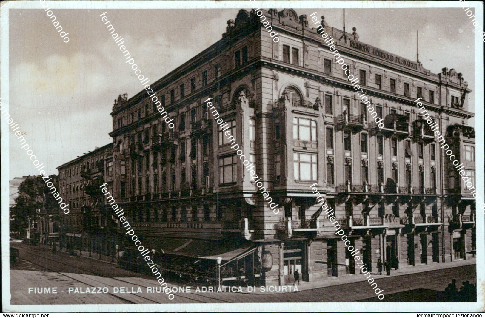 bg162 cartolina fiume palazzo della riunione adriatica di sicurita' croazia
