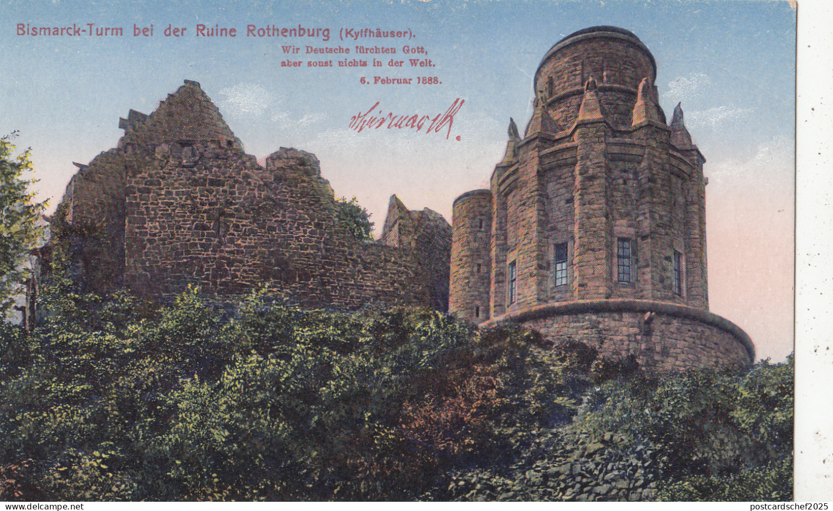 BG26031 bismark turm bei der ruine rothenburg kyffhauser  germany