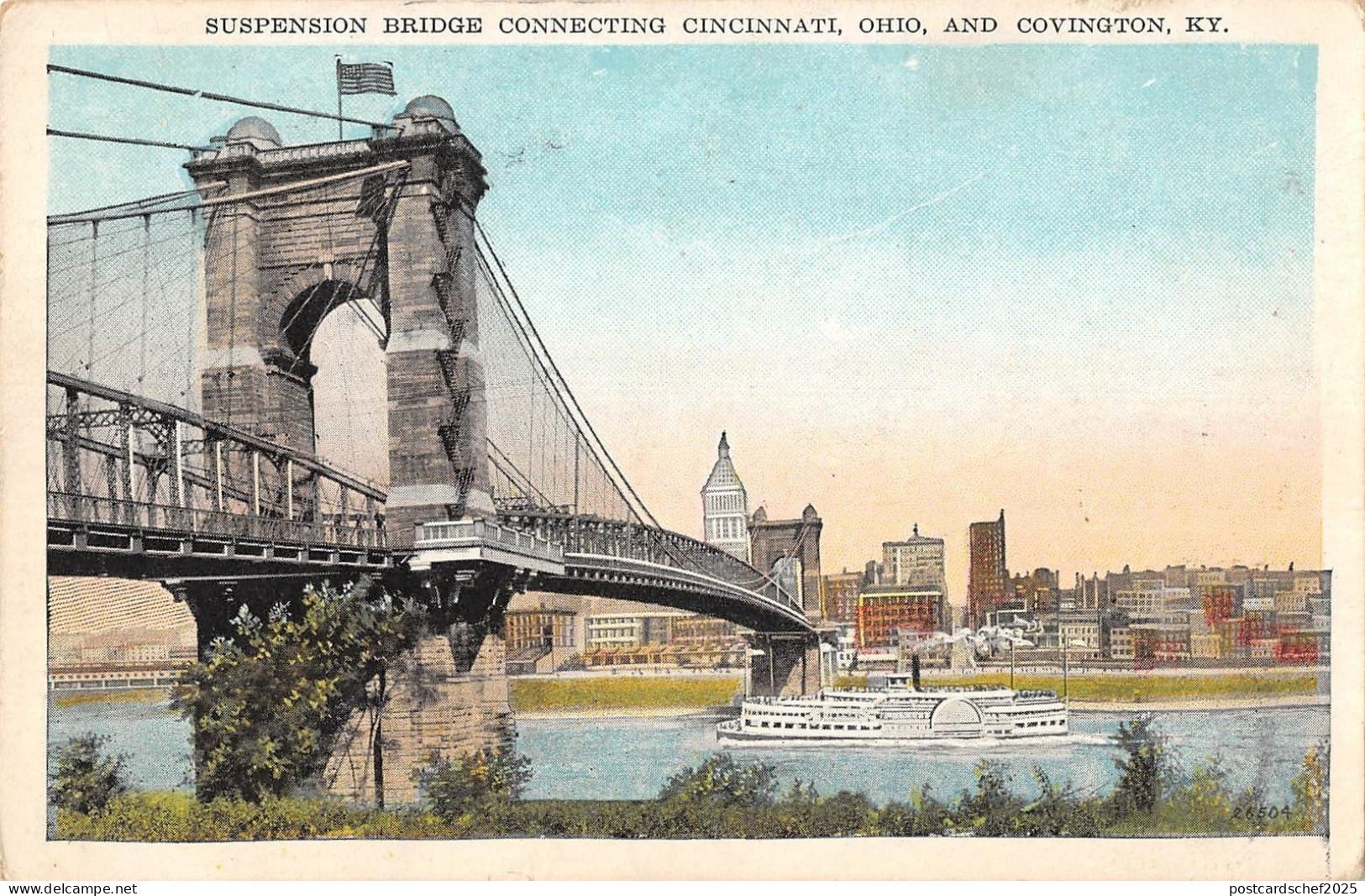 BG34553 suspension bridge connecting cincinnati ohio covington usa