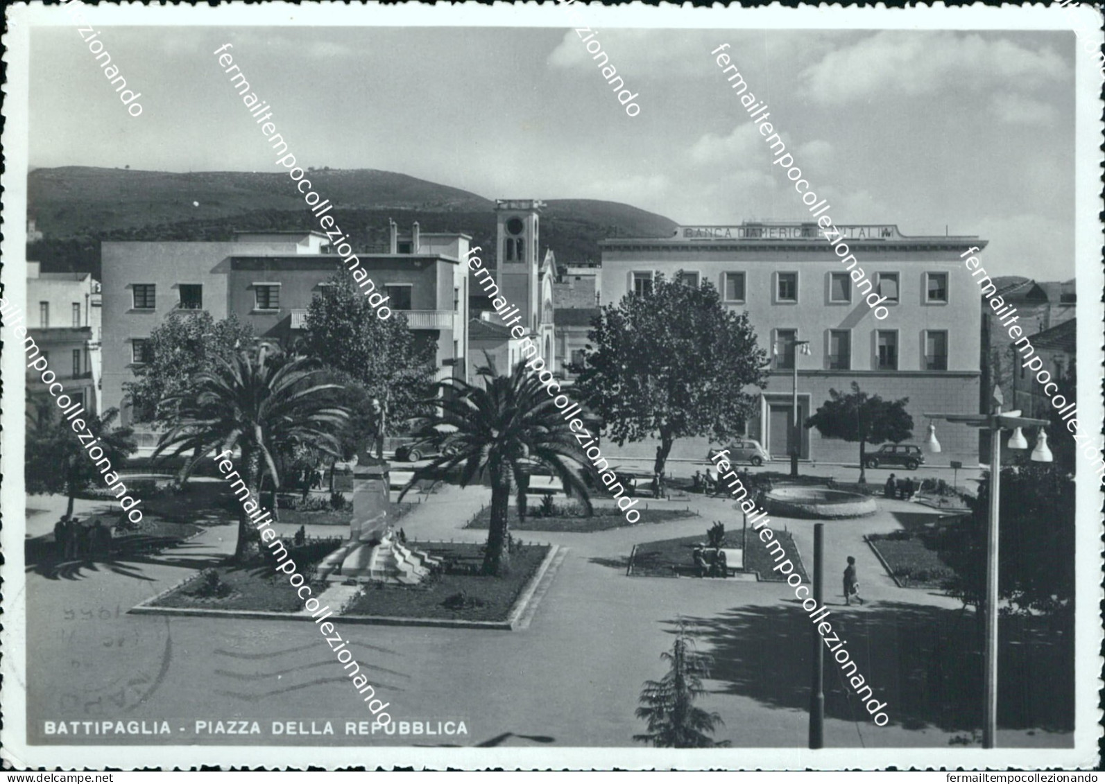 bg610 cartolina battipaglia piazza della repubblica provincia di salerno