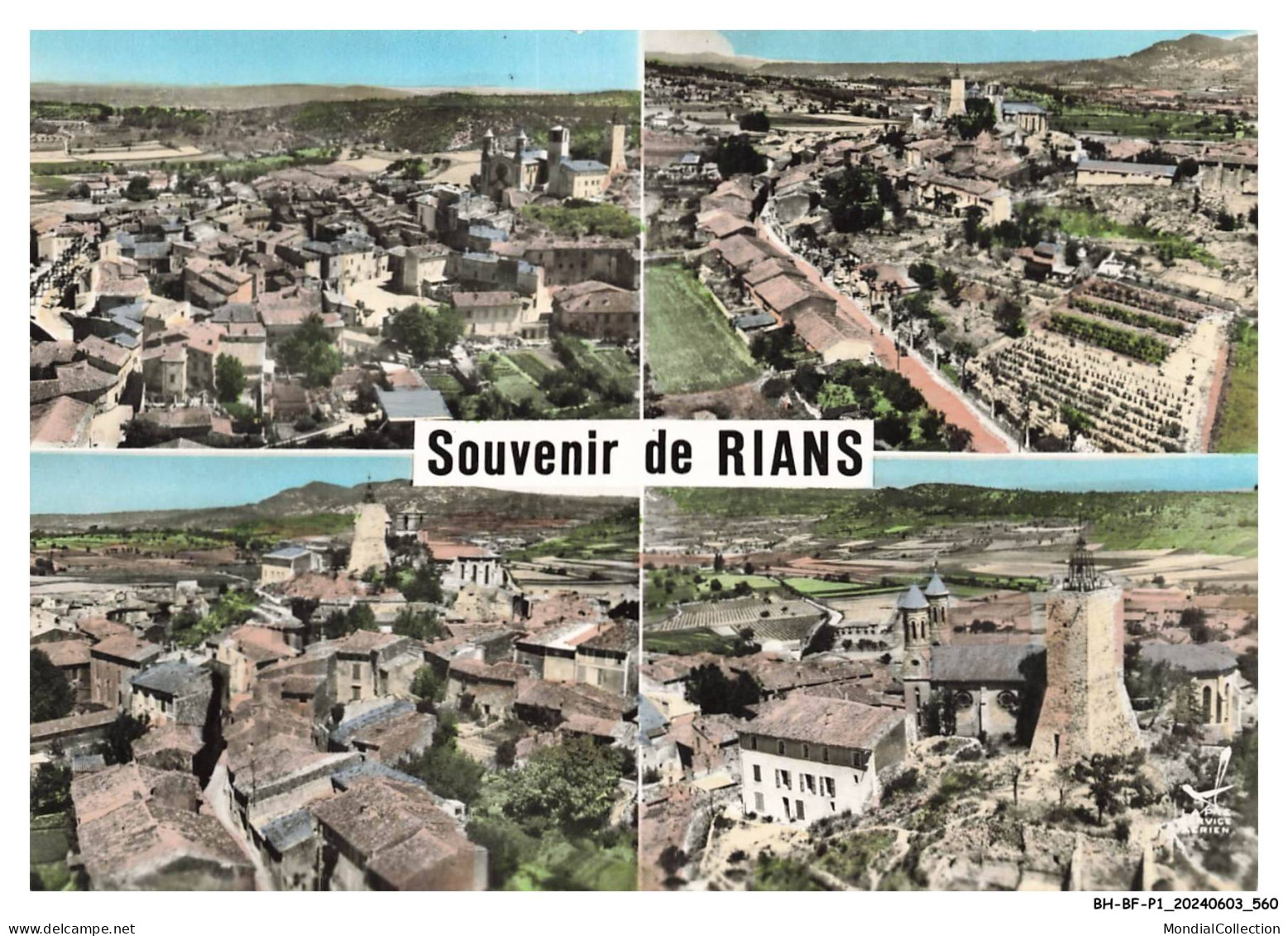 BH-BFP1-0281-83 - En avion au-dessus de RIANS - Souvenir de rians - Vue diverses