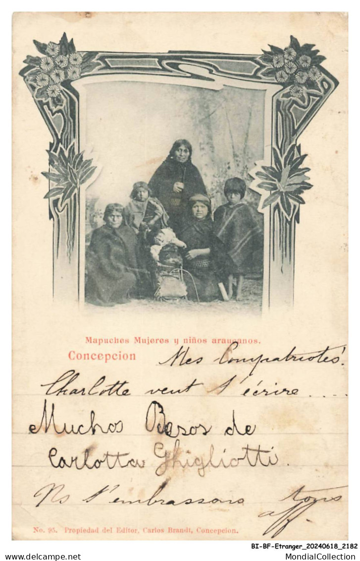BI-BFP1-1092-CHILI - Mapuches mujeres y ninos - Décollée