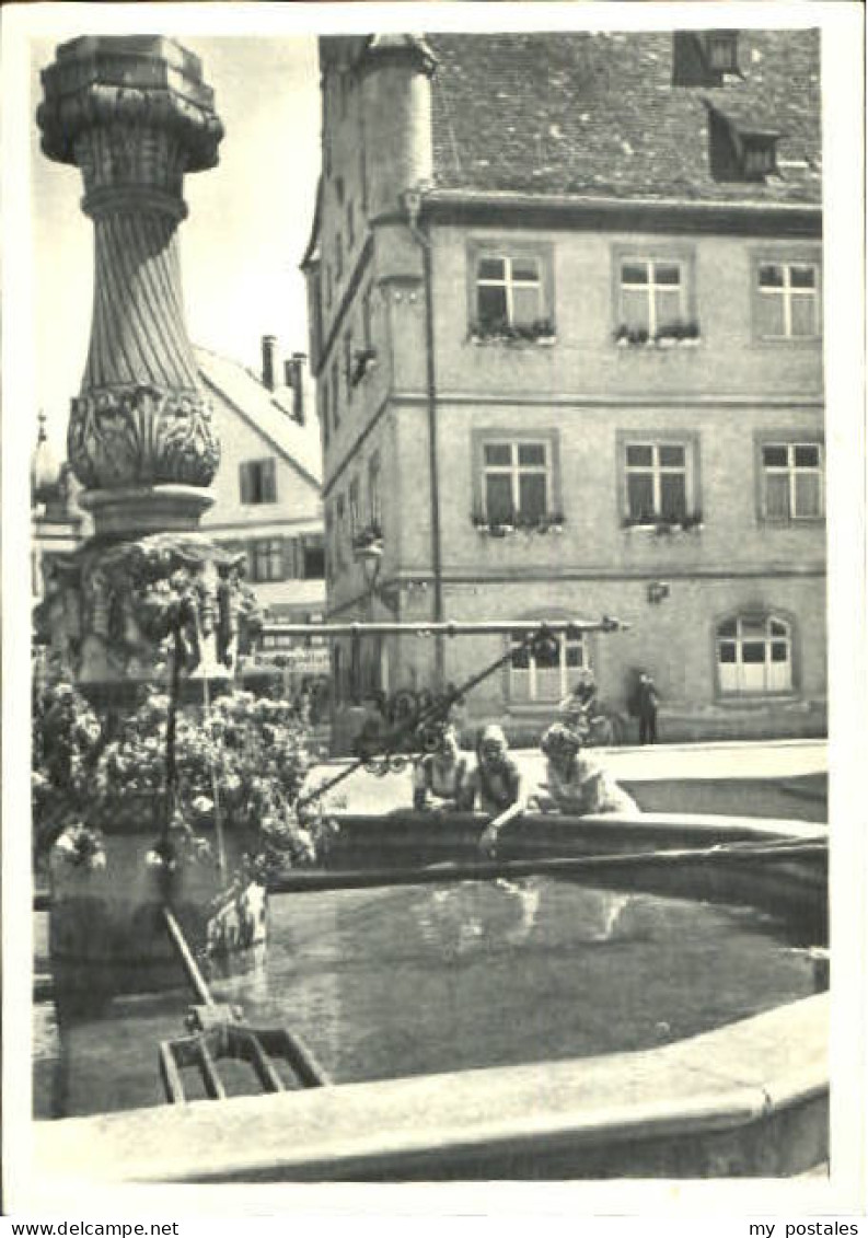 Biberach Riss Biberach Brunnen Rathaus ungelaufen ca. 1920