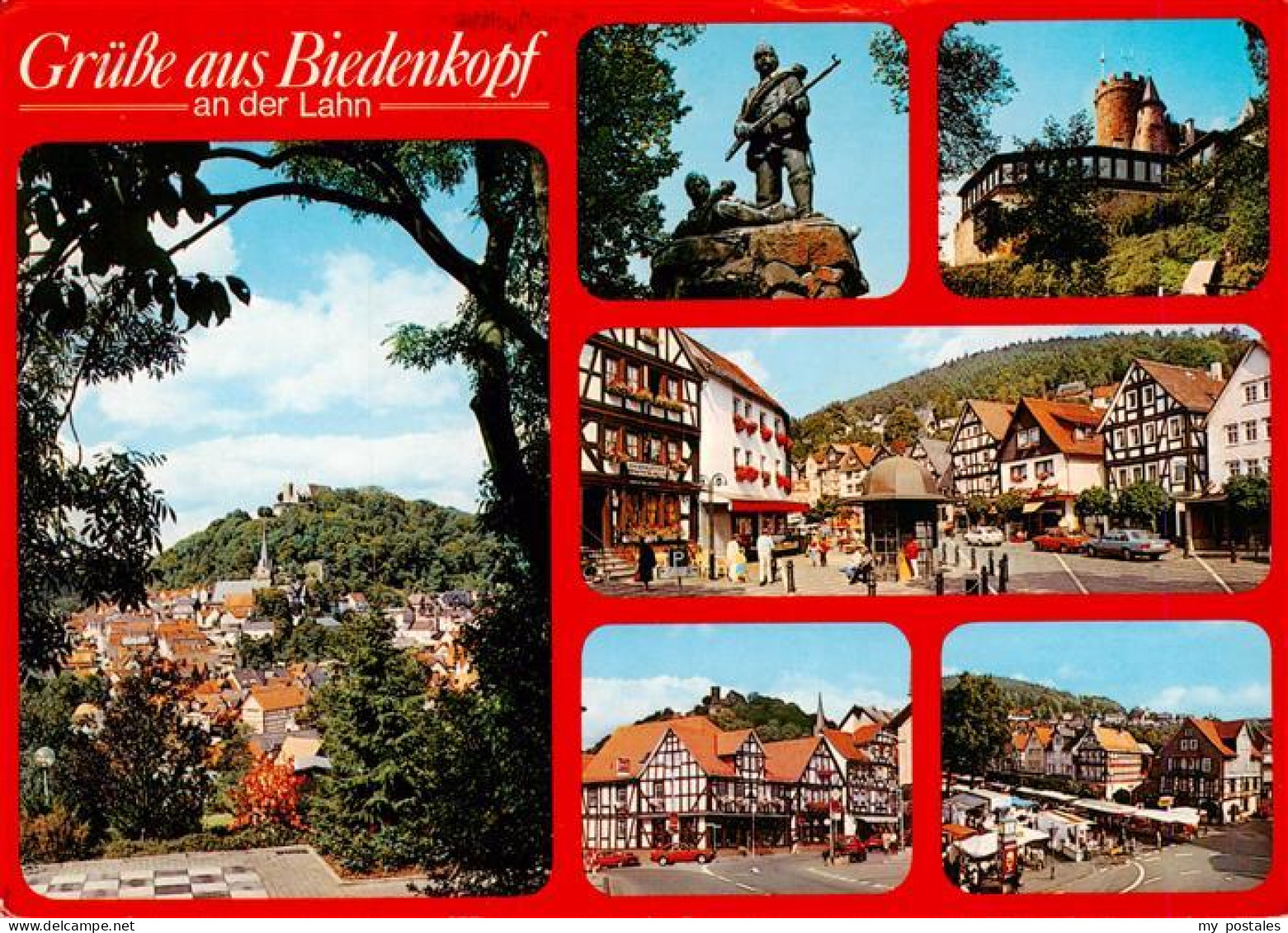 Biedenkopf Lahn Panorama Plastik Burg Marktplatz Teilansichten