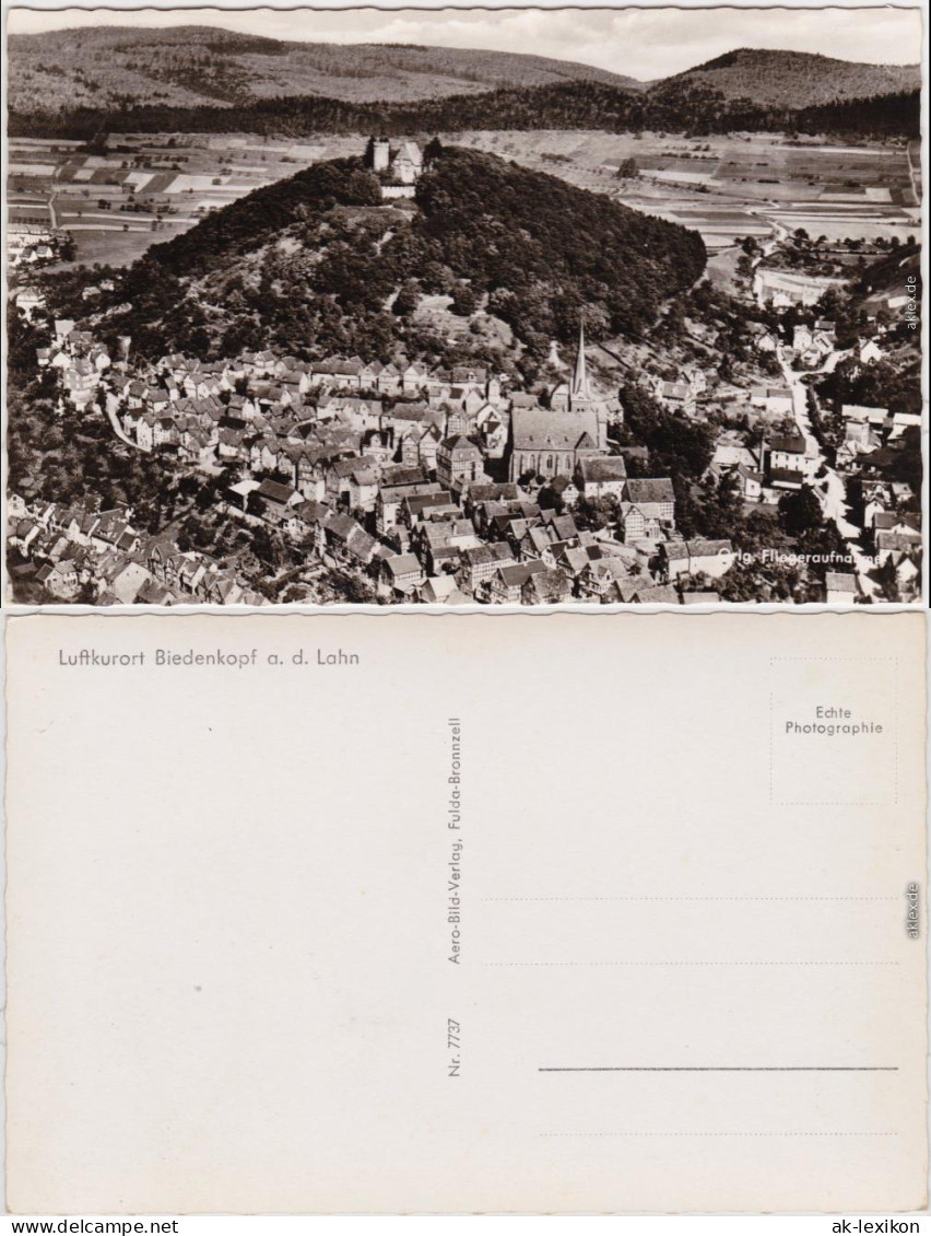 Biedenkopf Schoss Biedenkopf mit Stadt und Kirche von Oben 1968